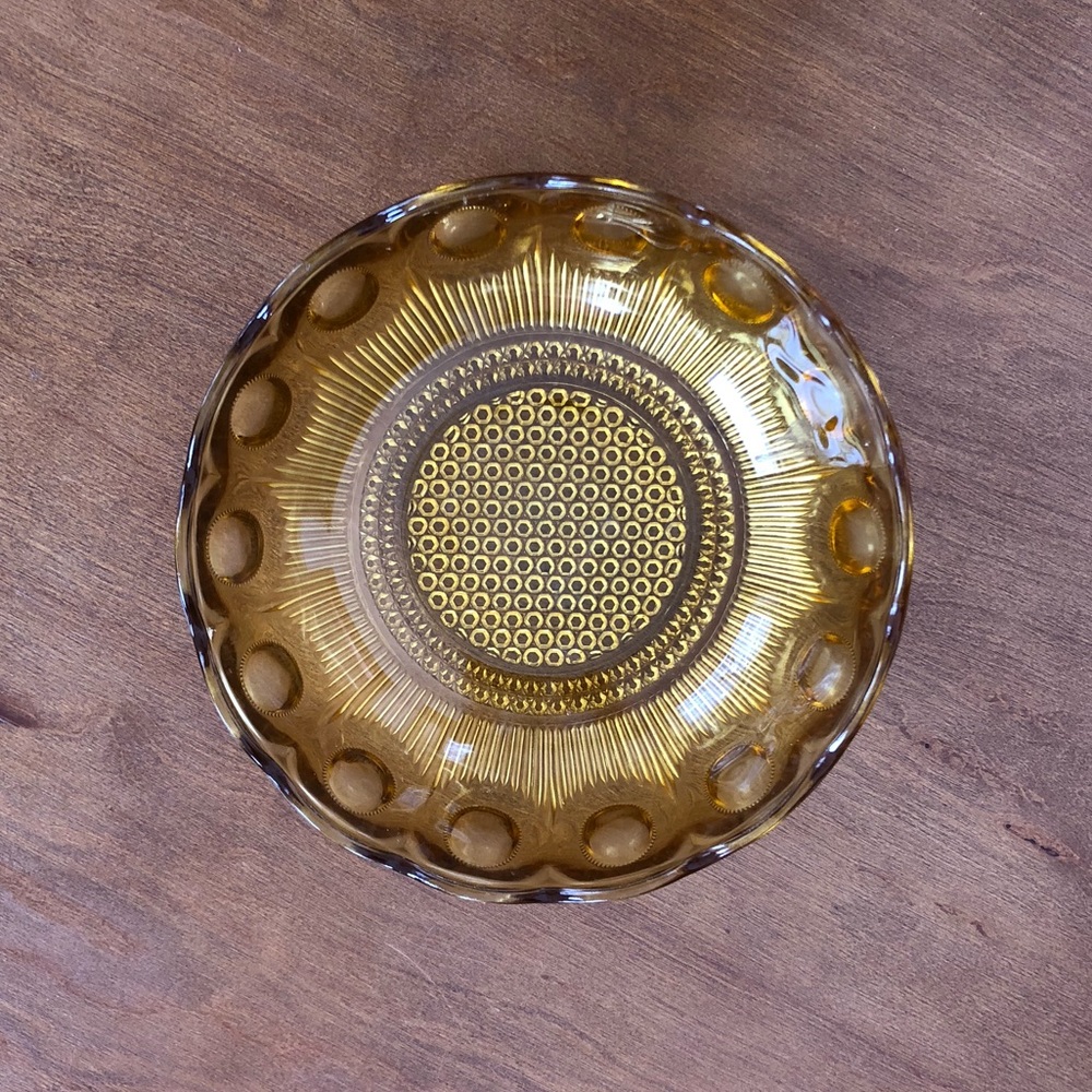 vintage amber glass bowl